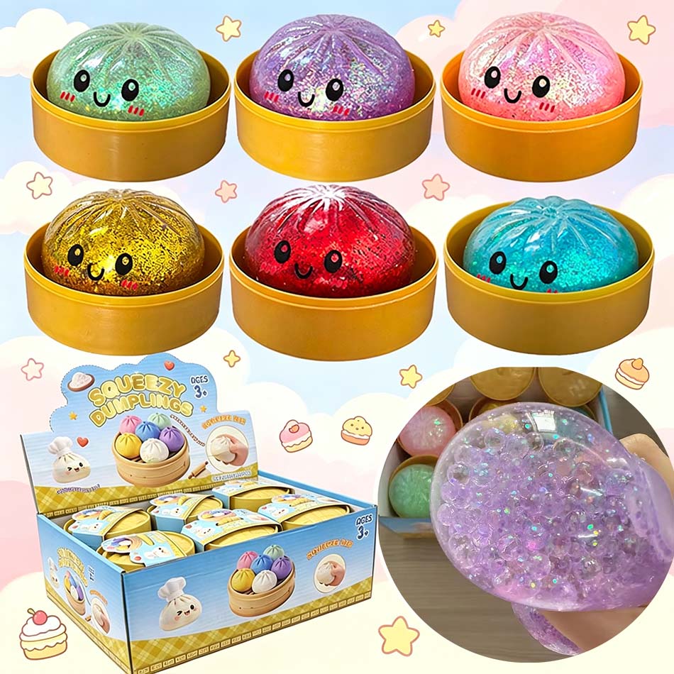 Kids Toys Dumplings - 6가지 스타일의 사실적인 대형 만두 스퀴즈