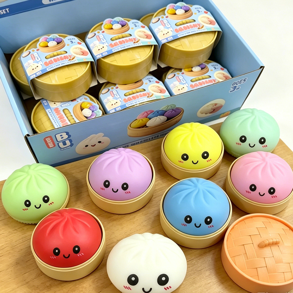 Kids Toys Dumplings - 덤플링 압력 해소용 스퀴시, 화려한 빵