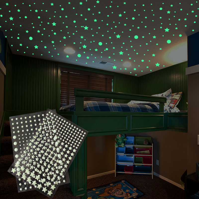 3D 버블 별 도트 빛나는 벽 스티커, 어린이 방 홈  - Glow In Dark Stars 리뷰 및 가격