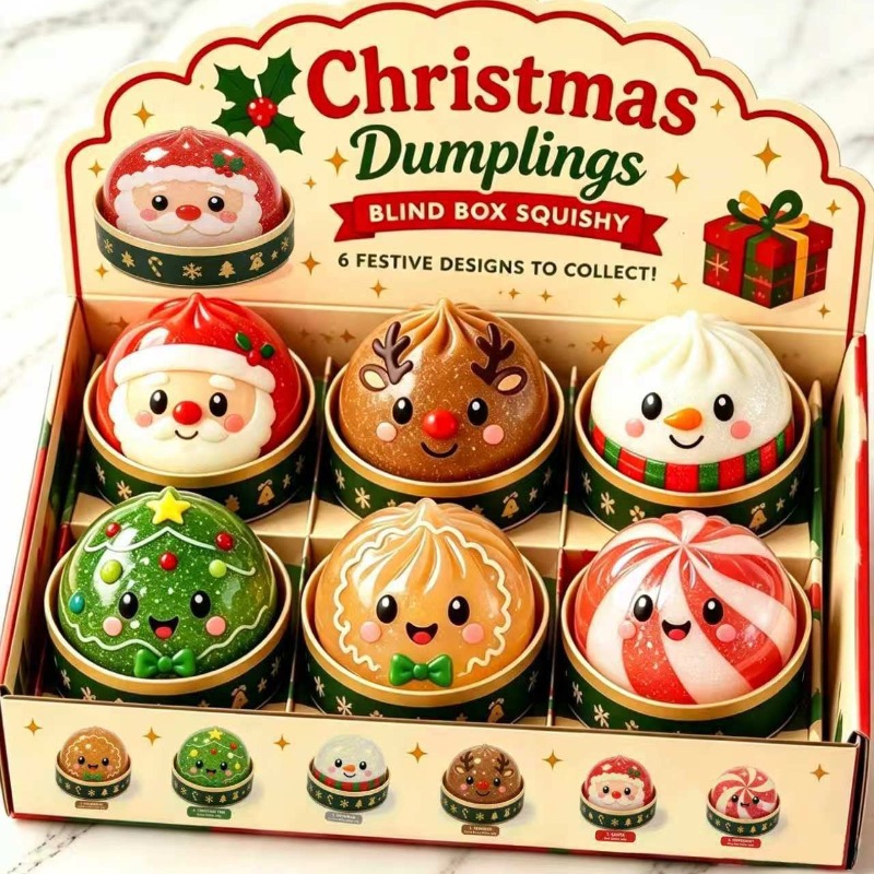 크리스마스 만두 스퀴시 장난감 박스 세트 눈사람 엘크  - Kids Toys Dumplings 리뷰 및 가격