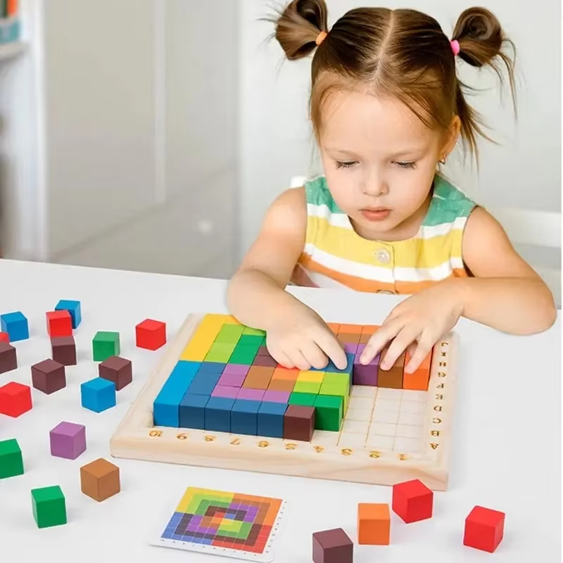 몬테소리 색상 계산 빌딩 블록 나무 10*10 퍼즐 퍼 - Kids Toys Under $10 리뷰 및 가격