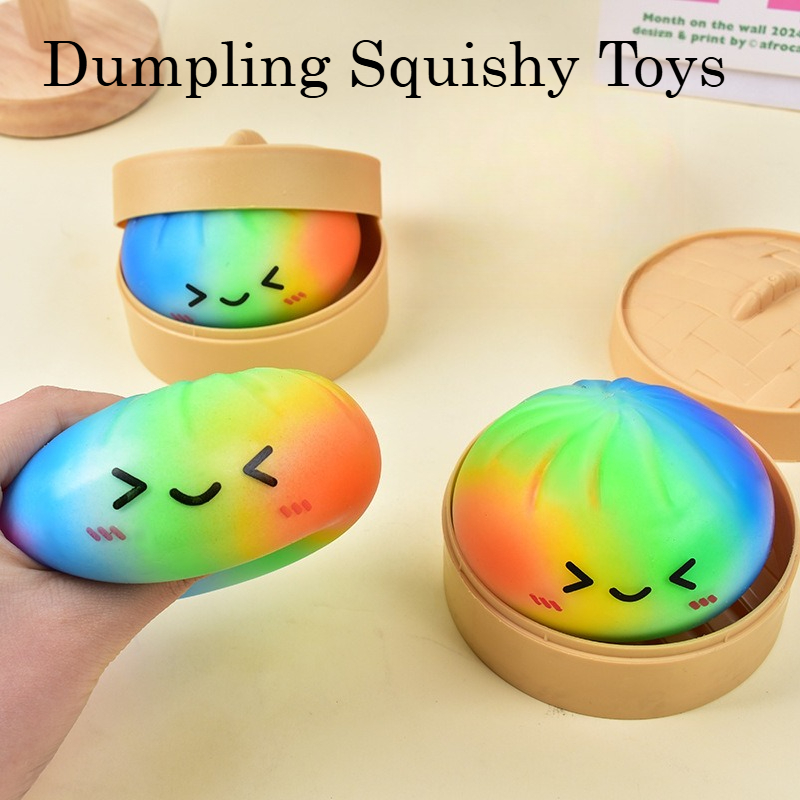 무지개 색깔 만두 모양 스퀴시 장난감, 대나무 슬로우  - Kids Toys Dumplings 리뷰 및 가격